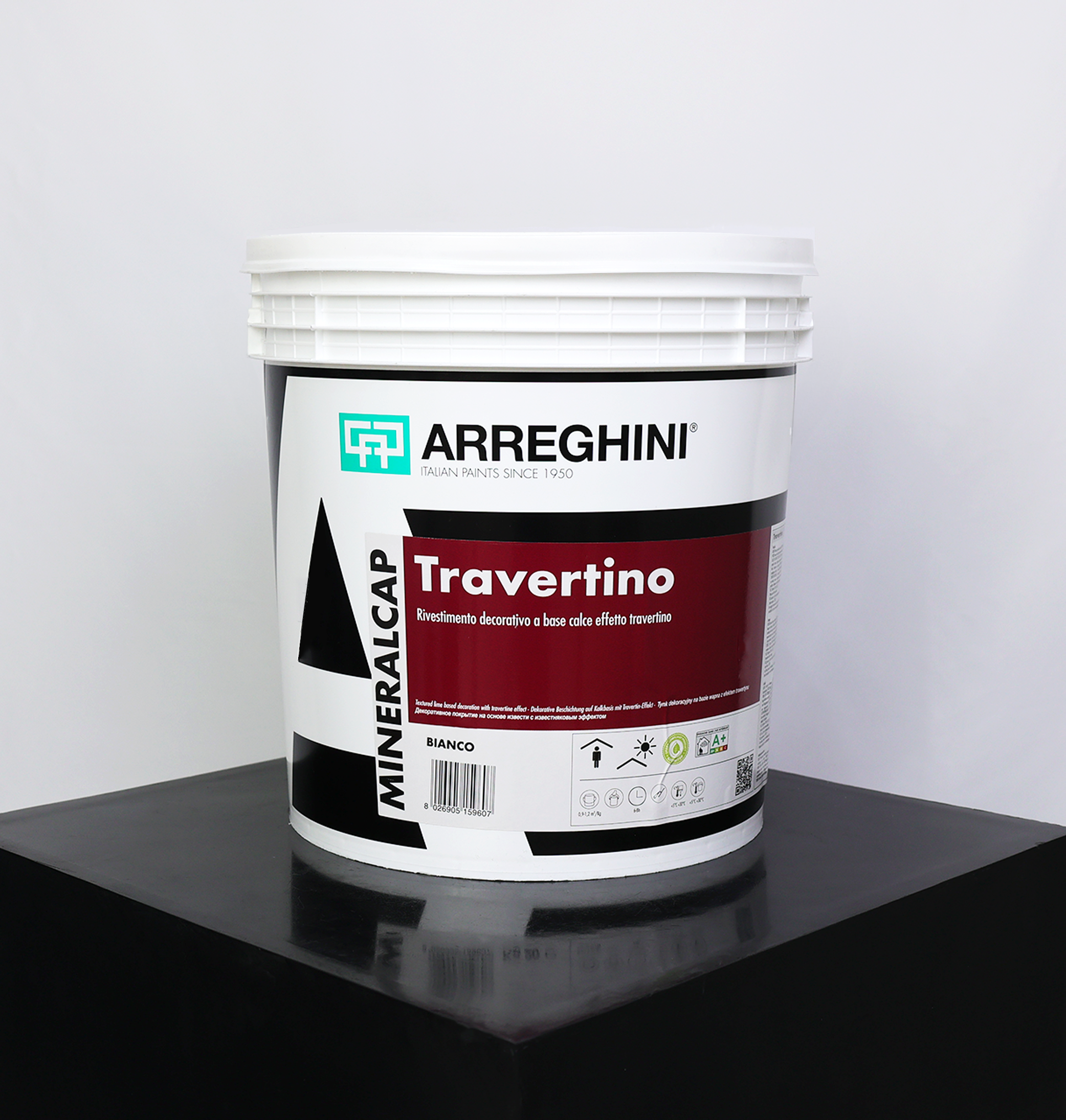 Travertino - Large Grain Lime-Based Venetian Plaster 1kg (Dark Colours)